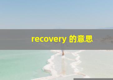 recovery 的意思